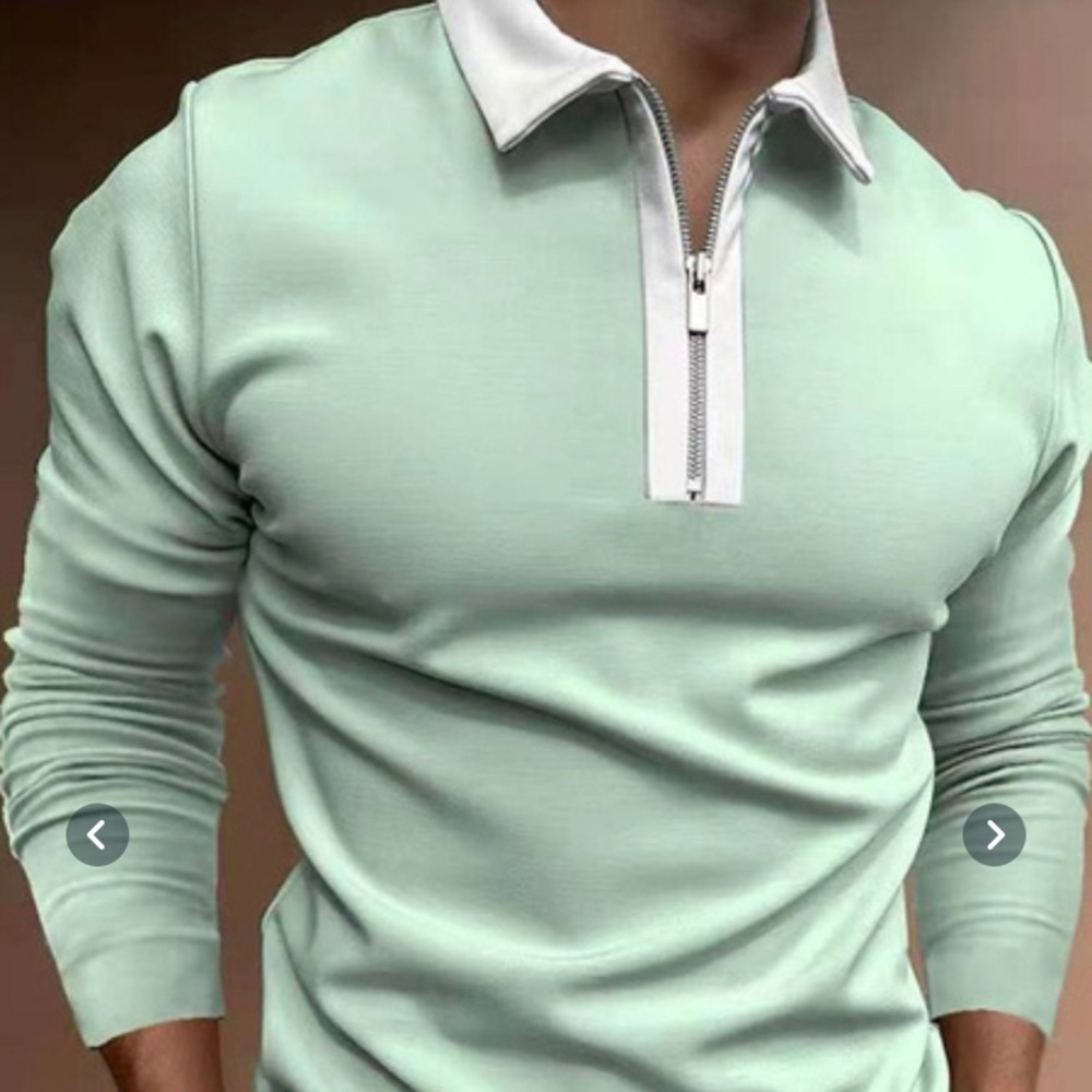 Long-Sleeve Zippered Polo Shirt